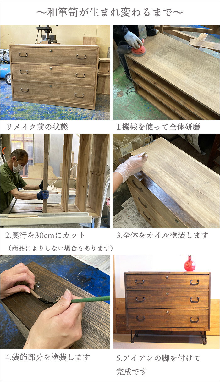 楽天市場】大正～昭和初期の時代箪笥 リメイク品 和箪笥 箪笥 和ダンス