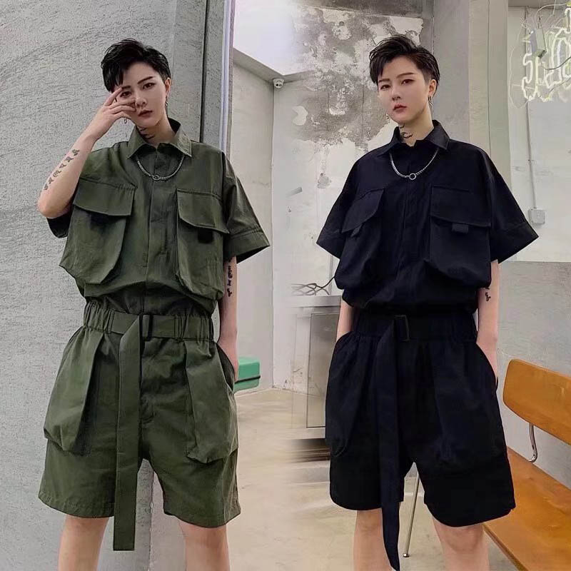 楽天市場】サロペットパンツ ハーフパンツ メンズ ジャンプスーツ 半袖