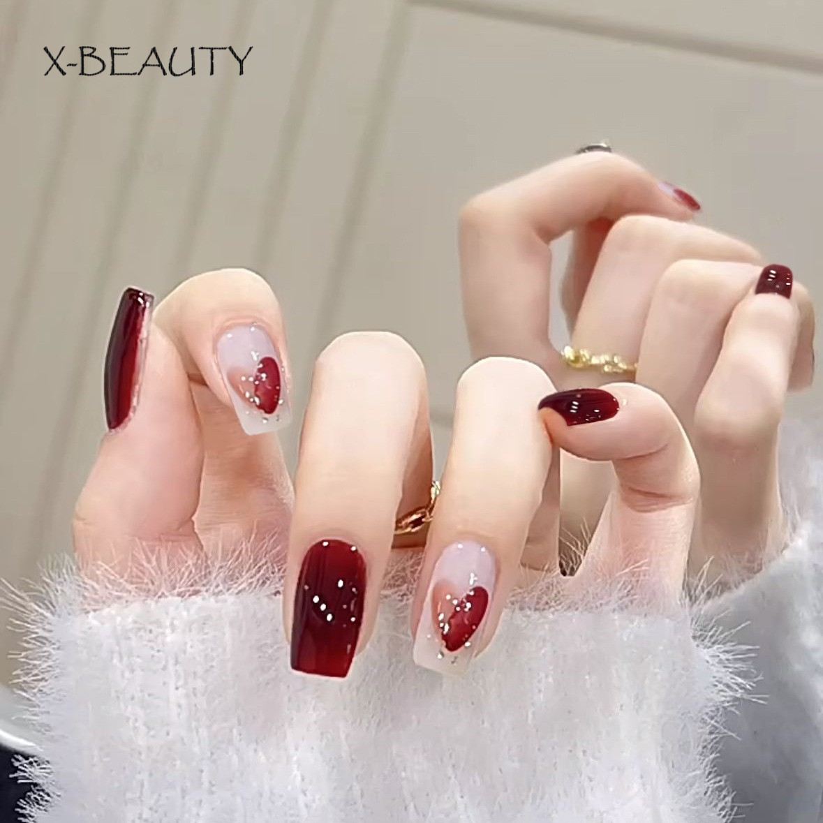 楽天市場】エントリーで全品P10倍／ ネイルチップ ロング レッド