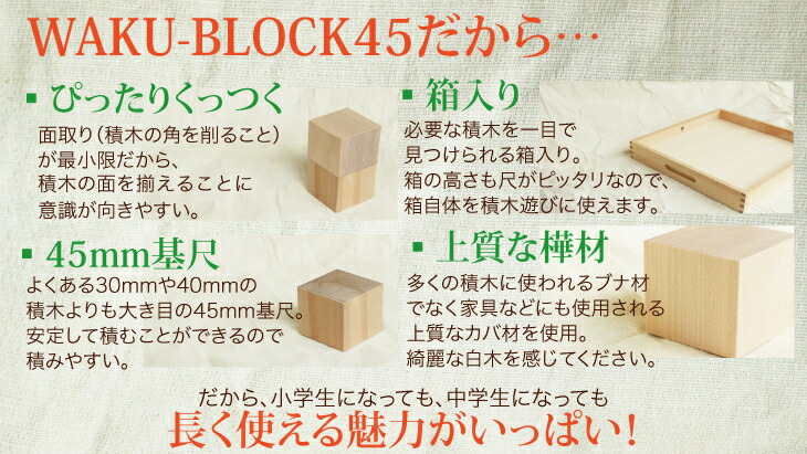 楽天市場】WAKU-BLOCK45 H0 【予約・納期は数カ月】 童具館 積み木