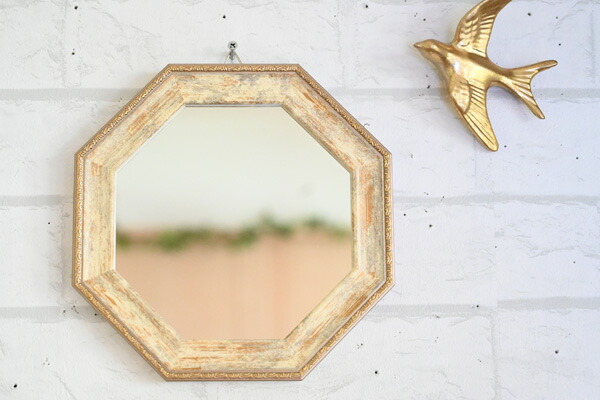 楽天市場】八角形型のおしゃれな壁掛け・卓上兼用ミラー『ヴィンテージ