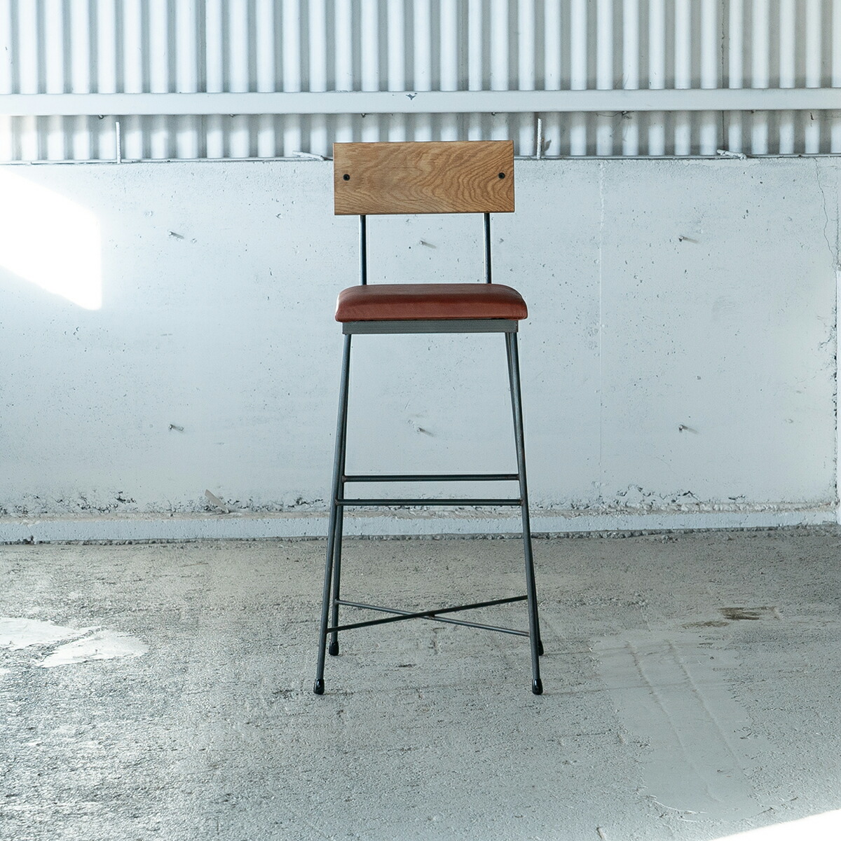 楽天市場】SIKAKU シカク SK CHAIR 本革 カウンターチェア スチール