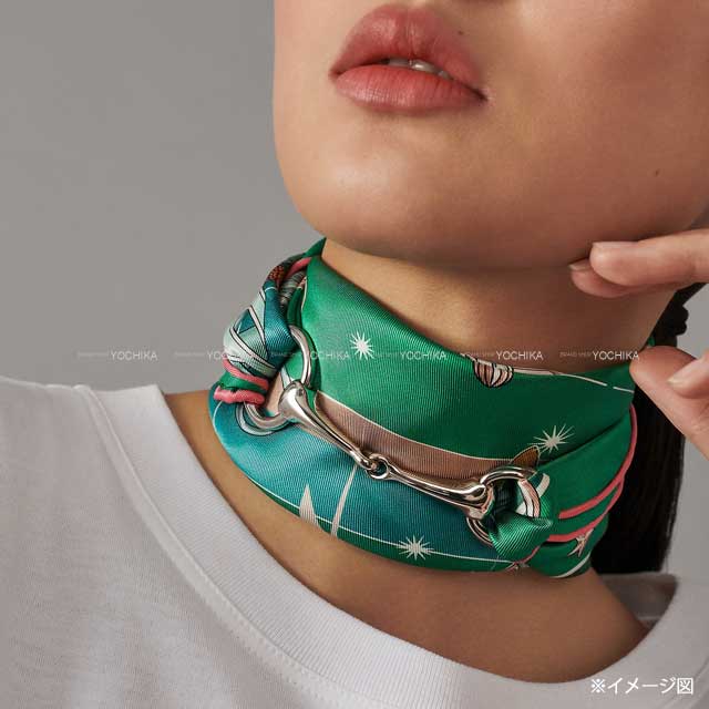 楽天市場】HERMES エルメス 90 モール シルバー シルバー金具 スカーフ