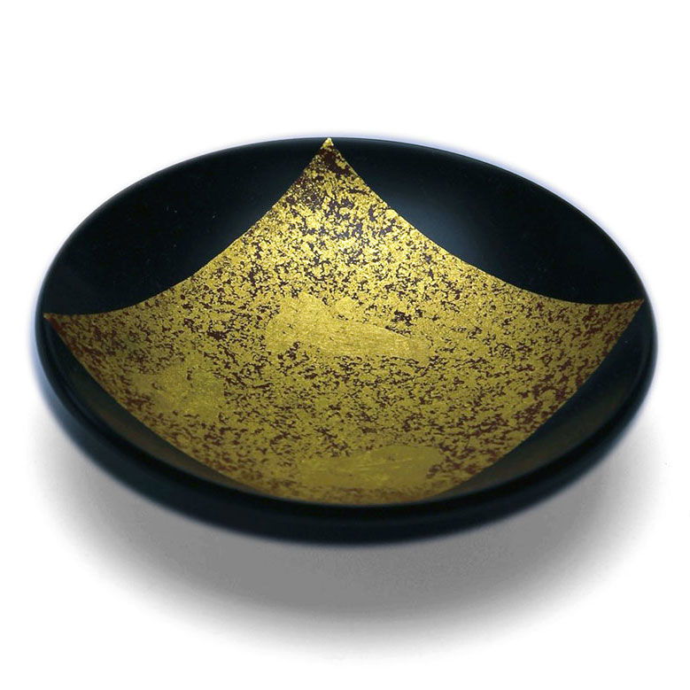 楽天市場】漆器・山中漆器：平盃・色紙金箔・黒・守田漆器《盃》 : 和