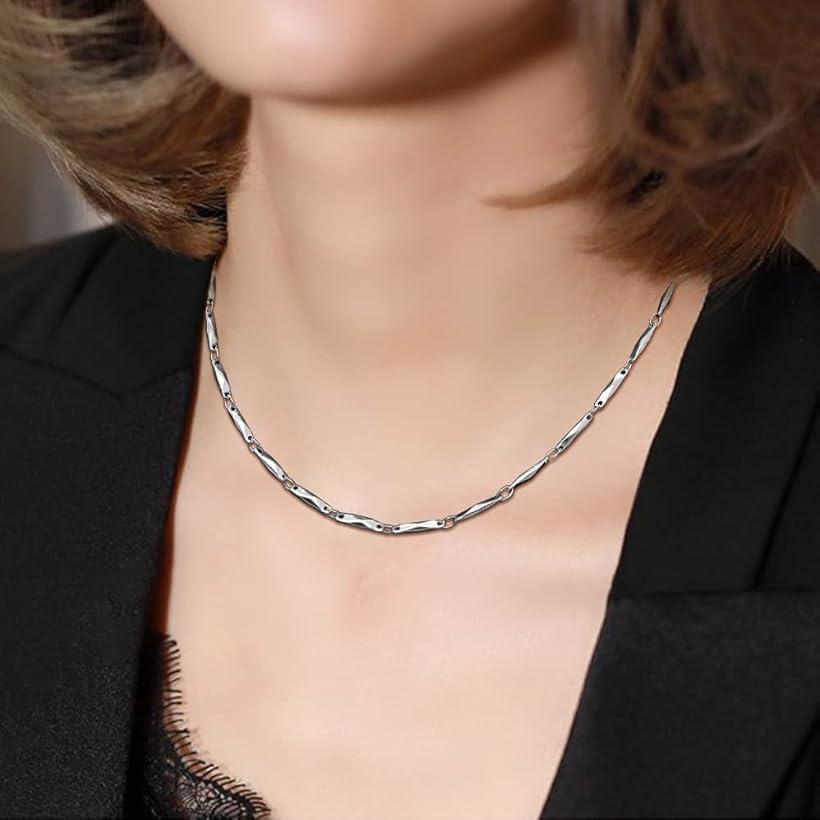 楽天市場】磁気ネックレス レディース おしゃれ 幅2mm 全長45cm