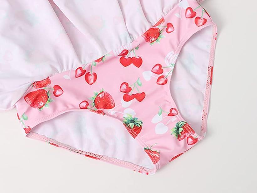 楽天市場】ゆめかわ フリル付き イチゴ柄 ワンピース 水着 レディース