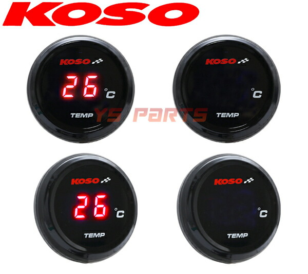 楽天市場】【送料無料】【動画あり☆】KOSO丸型水温計 赤[PT1/8