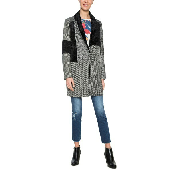 楽天市場】ショールカラーパッチワーク風切替えオーバーコート