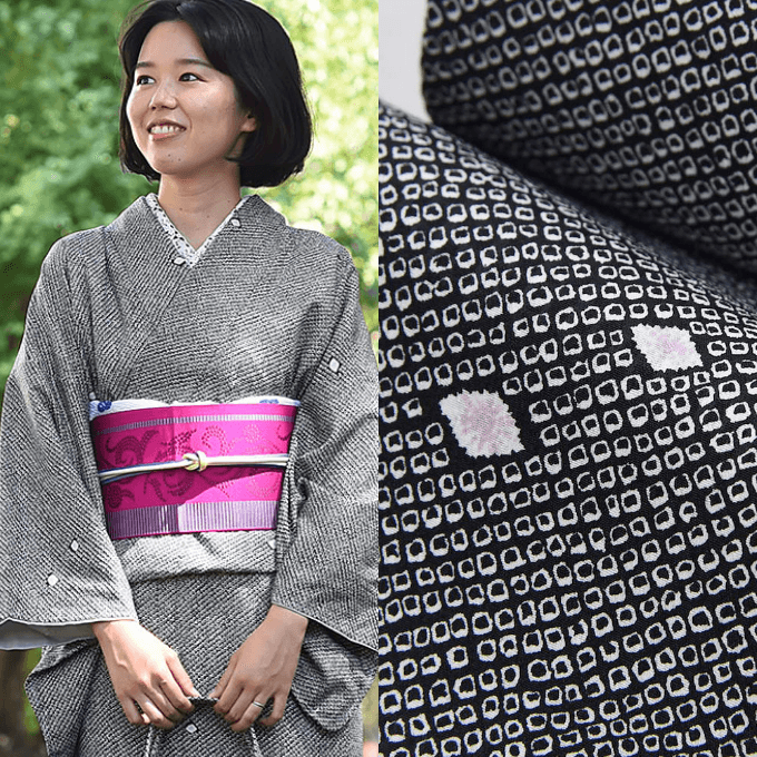 絞りモチーフ洗える着物 KANON | 有松絞り浴衣 ゆかた屋つゆくさ