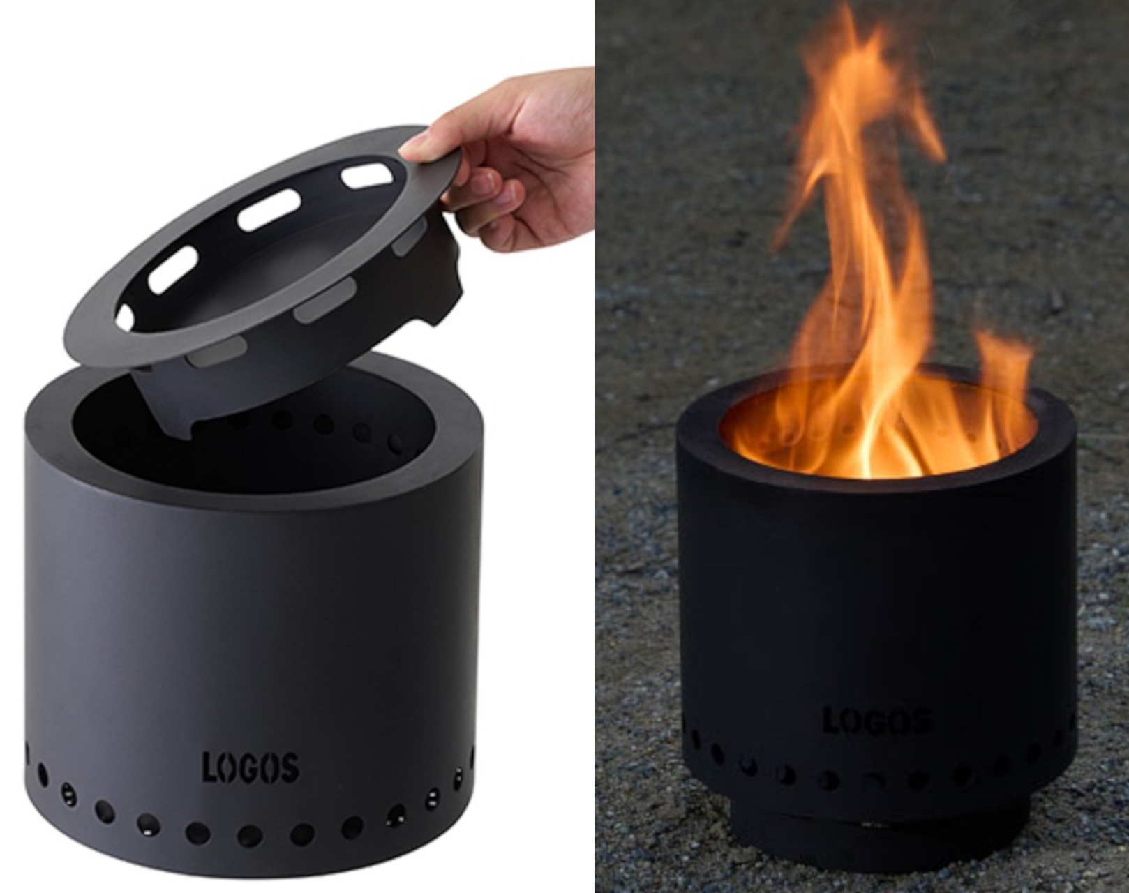 ロゴス、煙や臭いが出にくい「コンパクトたき火ストーブ」。高火力で直
