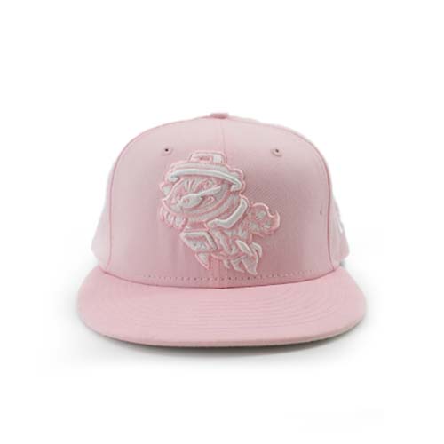 Rocket City Trash Pandas New Era 59FIFTY Pink W/White Primary Cap