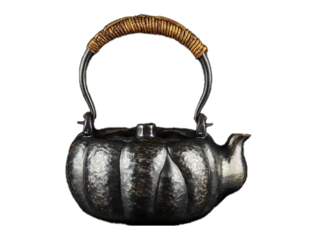 五代 玉川堂 口打出南瓜型鎚起銅湯沸（なんきんがたついきどうゆわかし