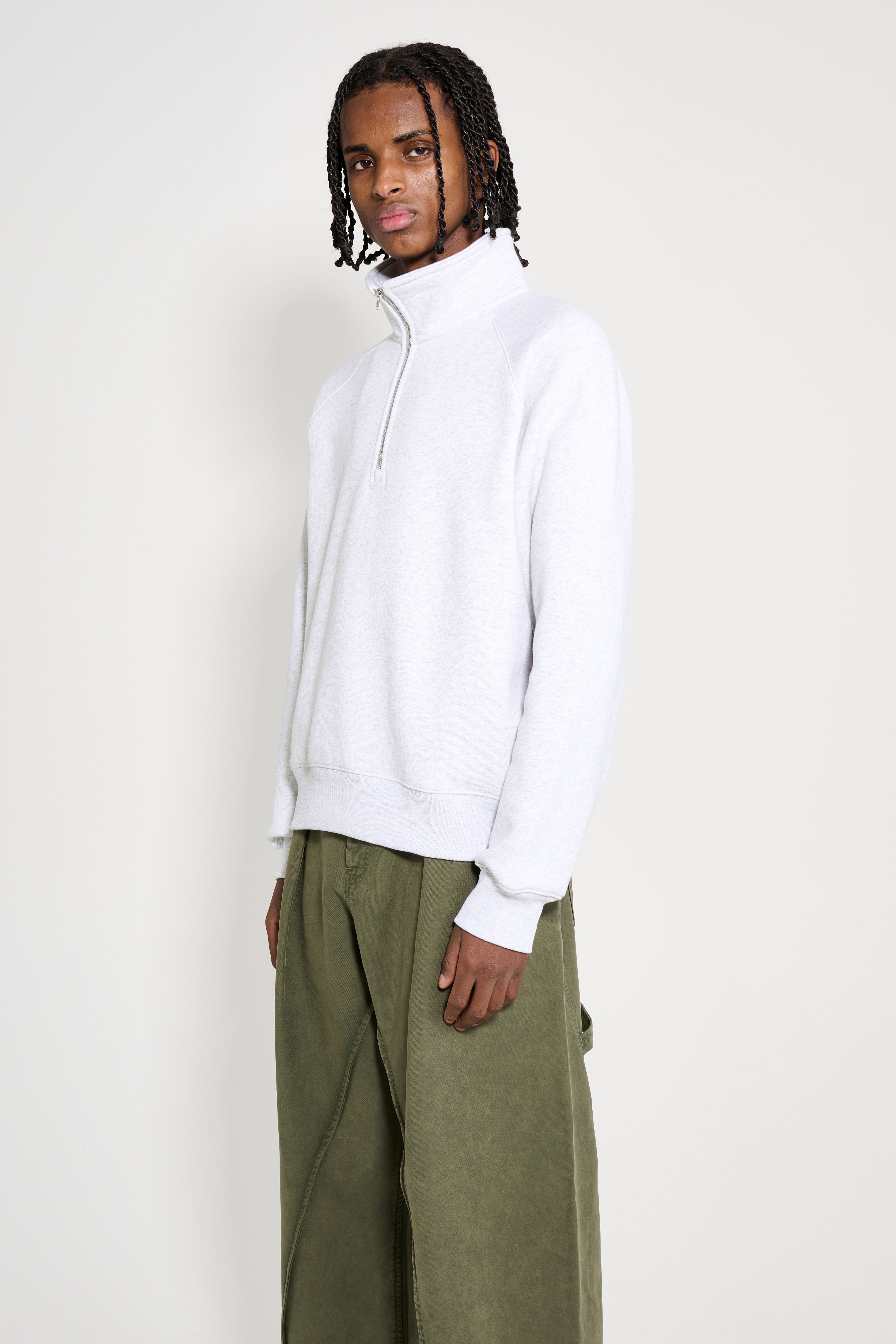 Stüssy Fleece Raglan Zip Mock Ash Heather – Très Bien