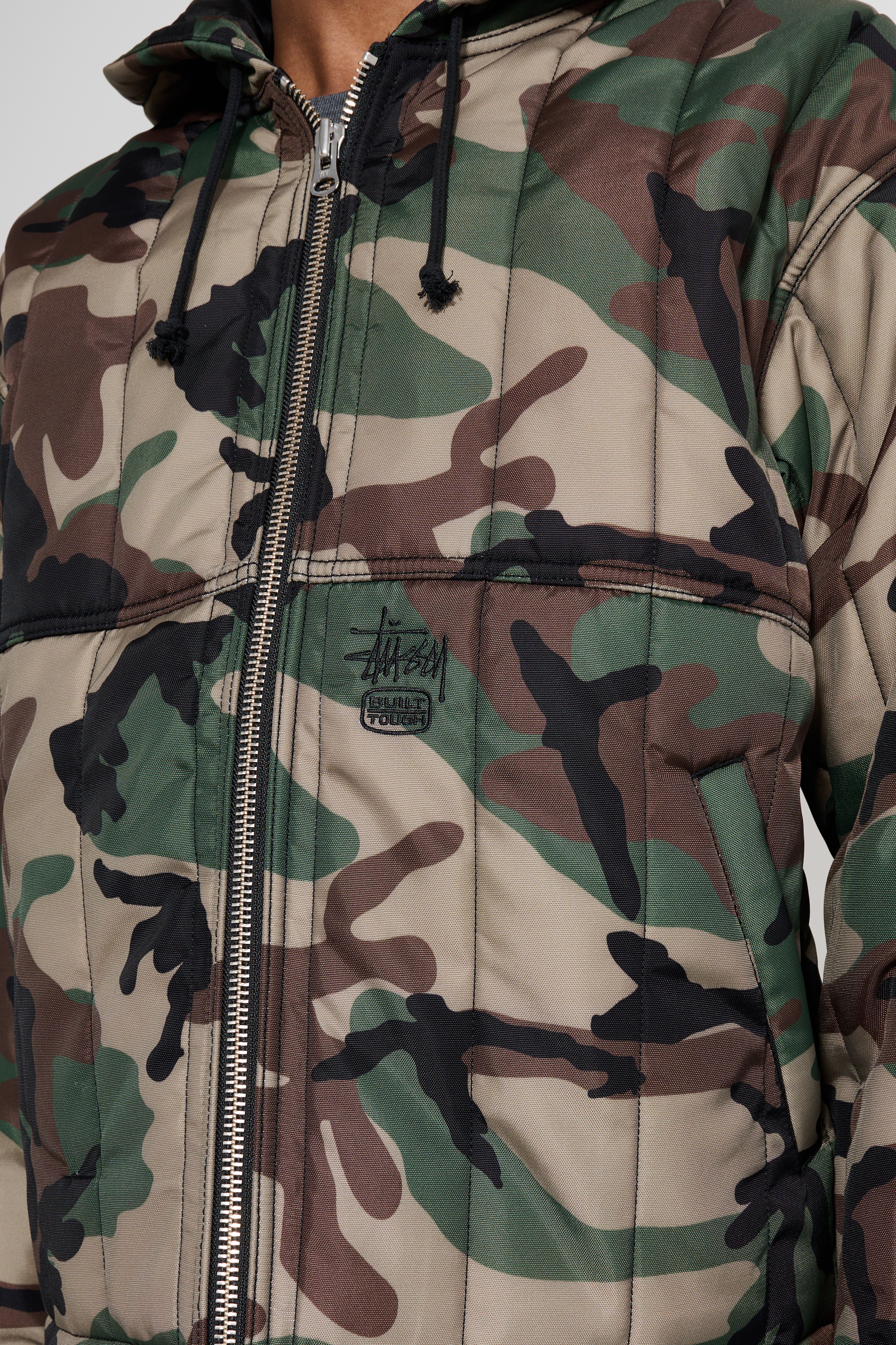 Stüssy Work Jacket Quilted Nylon Woodland Camo – Très Bien