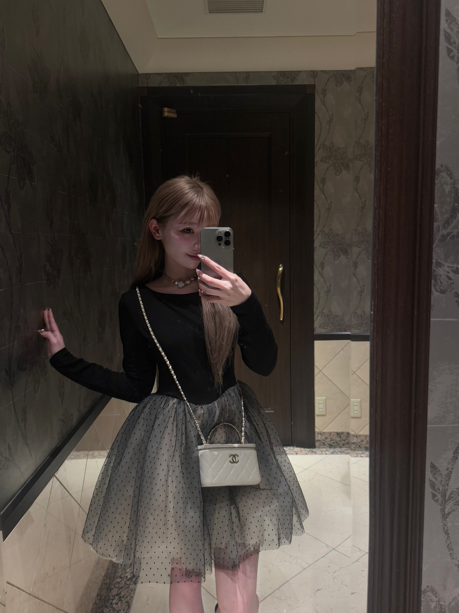 Treat Urself バレリーナドットドレス Ballerina dot tulle docking