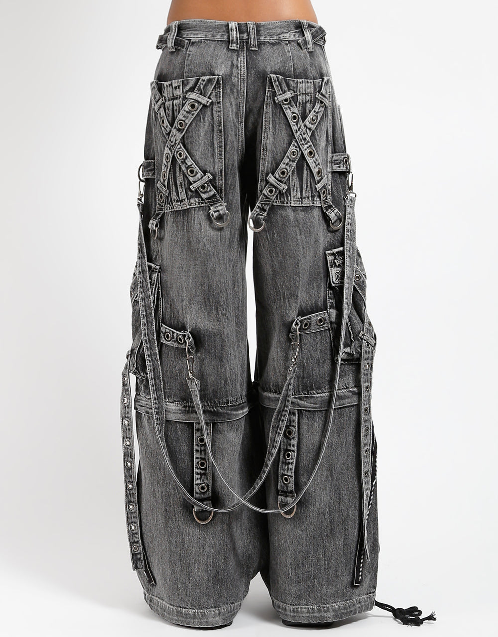 TRIPP NYC - X-STRAP PANT FOG WASH DENIM