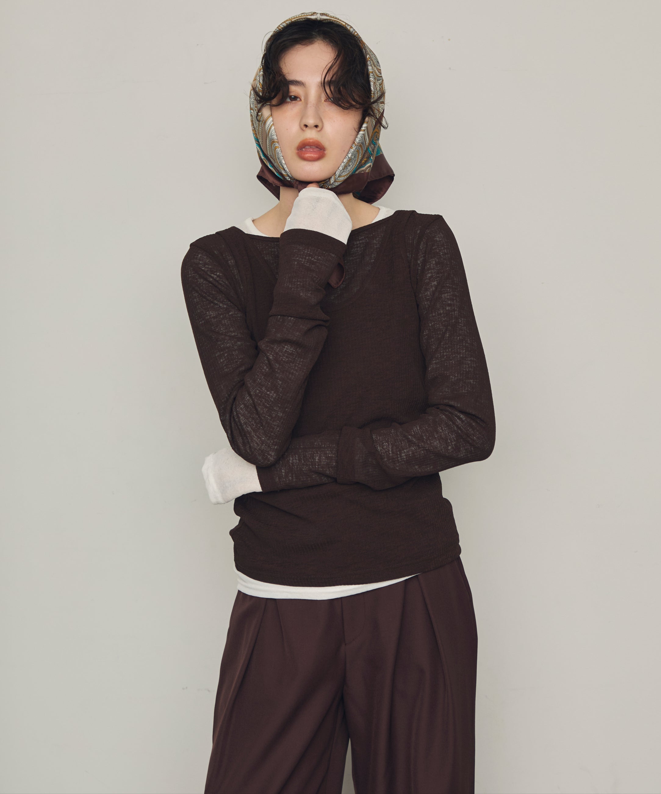 シアーテレコレイヤード風2WAYプルオーバー | Trish