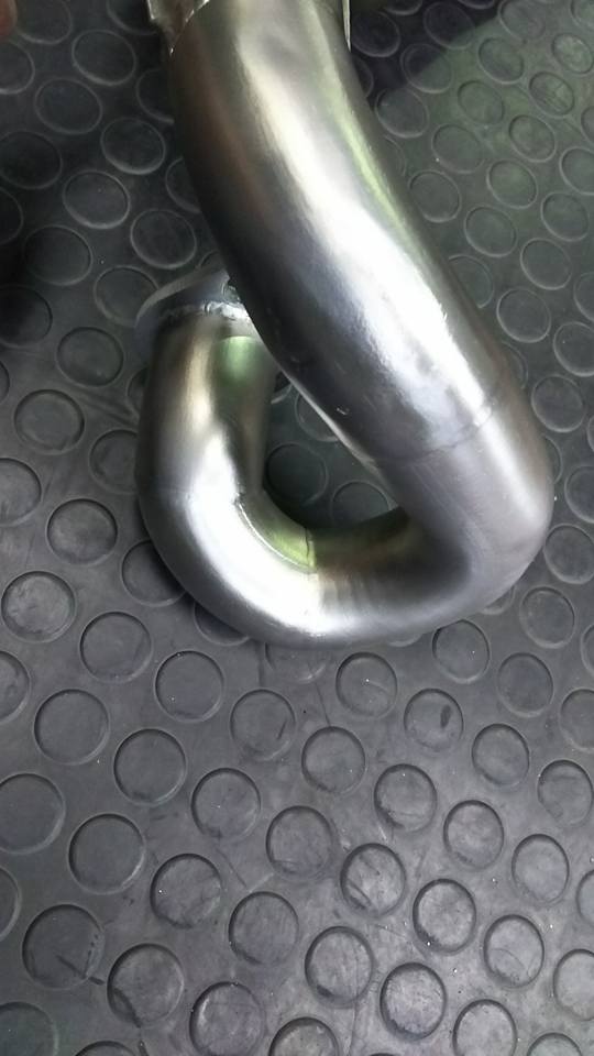 エキパイ(チャンバー/サイレンサー）凹み修理(トライアル車のみ