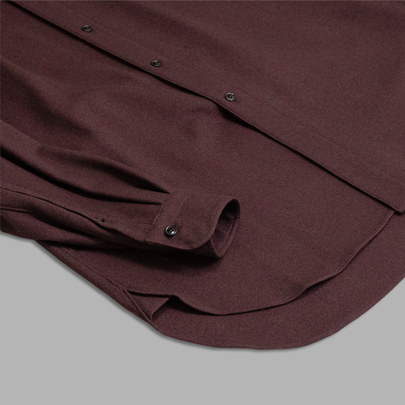 MAATEE&SONS / Wool Saxony Band Collar Shirts | twelve