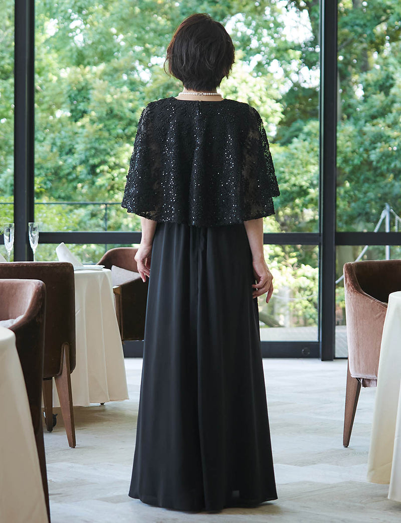 結婚式 母親ドレス ・マザーズドレス ケープ付きアンサンブル MD0506