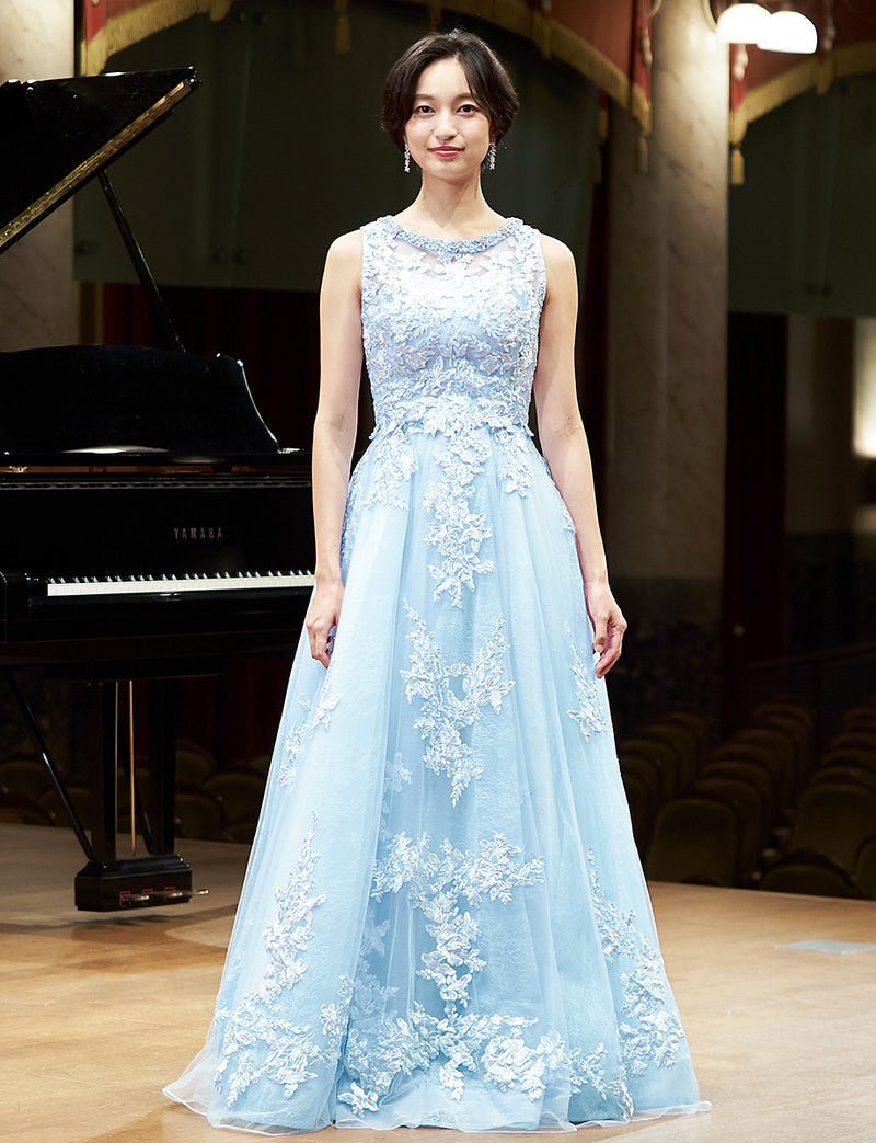 アイスブルー 演奏会ドレス・ステージドレスにお薦めロングドレス