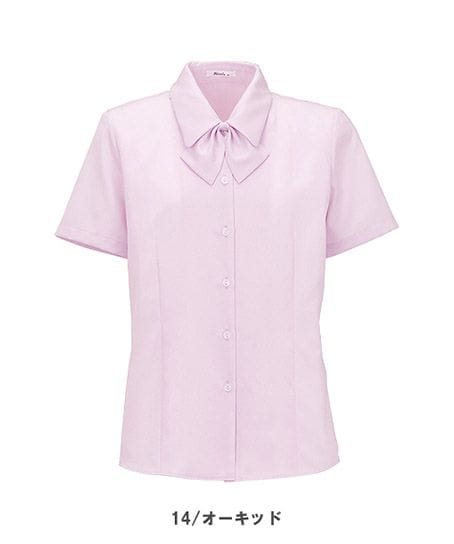 全4色】半袖ブラウス（リボン付き・吸汗性・形態安定） RB4530 | 事務