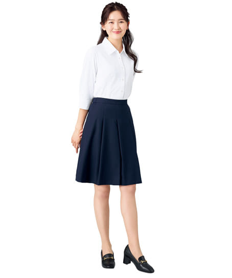 全2色】脇ゴムキュロットスカート（プチプラ） FC55248-9 | 事務服