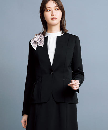 全1色】ノーカラージャケット（ストレッチ・速乾・防汚） NAJ042