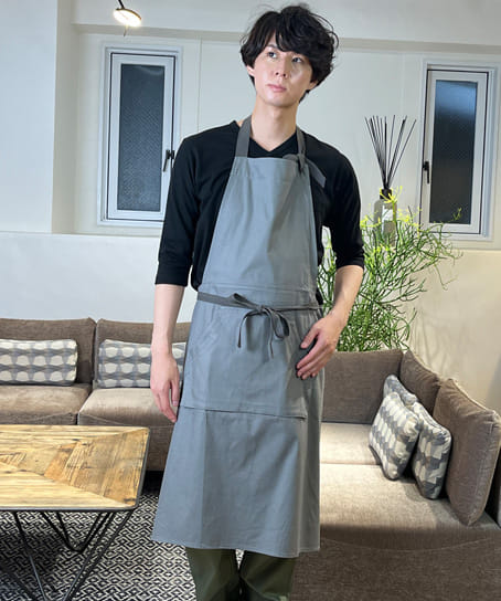 全7色】胸当てエプロン（綿100%・前中心丈：95㎝） QT7355 | 飲食店