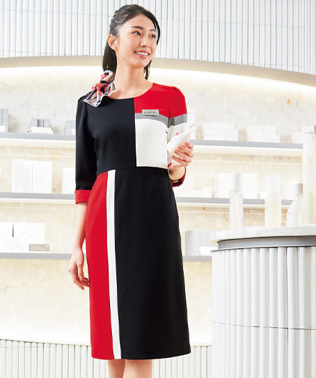 全4色】ワンピース（ストレッチ・消臭） 7746 | エステ・サロン制服の