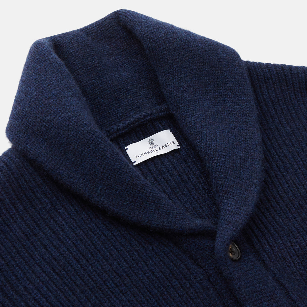 Navy Shawl Collar Cashmere Cardigan | Turnbull & Asser – Turnbull