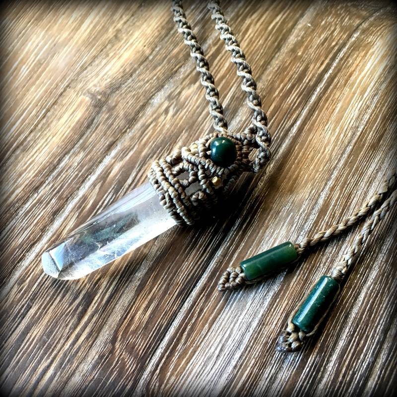 ヒマラヤ水晶ペンダント・クローライト入り水晶ポイント☆ヒマラヤ