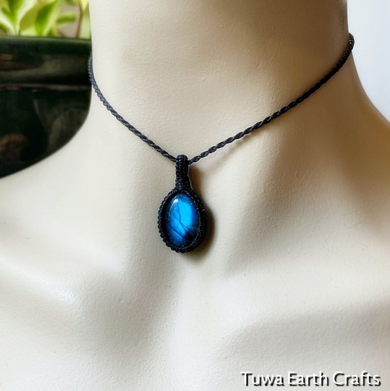 神秘的ブルーシラー♪ 高品質ラブラドライト ペンダント/ネックレス 1