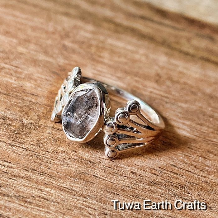 ドリームクリスタル 】1点もの 高品質ハーキマーダイヤモンド 指輪