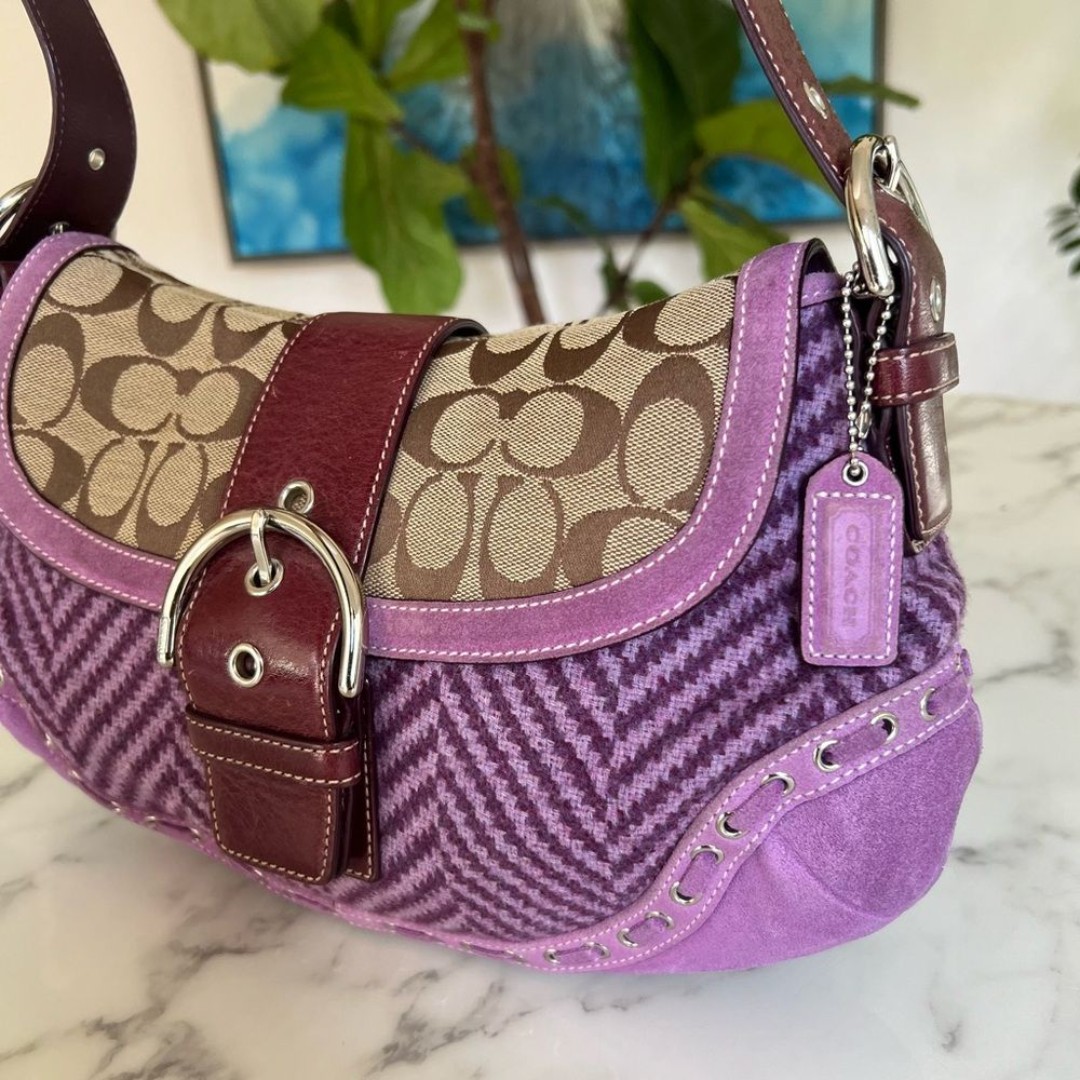 COACH Vintage Y2K Soho Wool Tweed Suede | Mercari