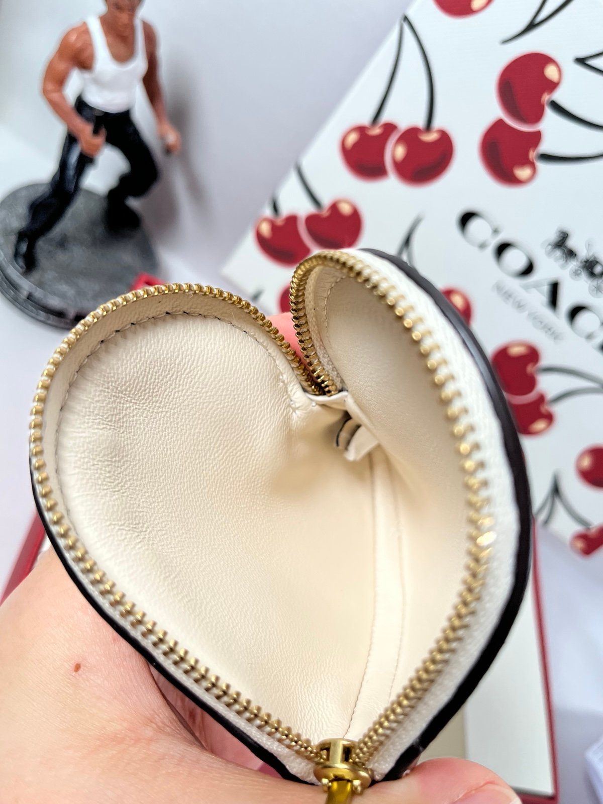 COACH boxed cherry print heart NIB New | Mercari