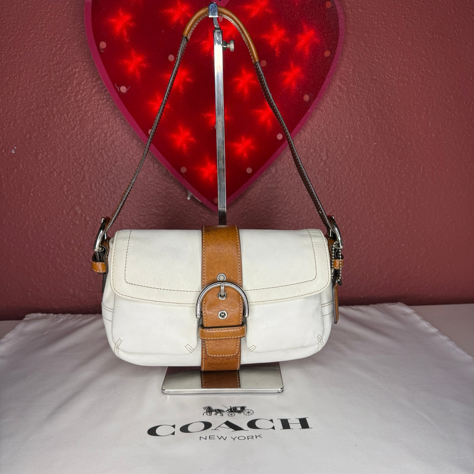 Coach Y2K White Soho Buckle Flap Shoulder Bag | Mercari