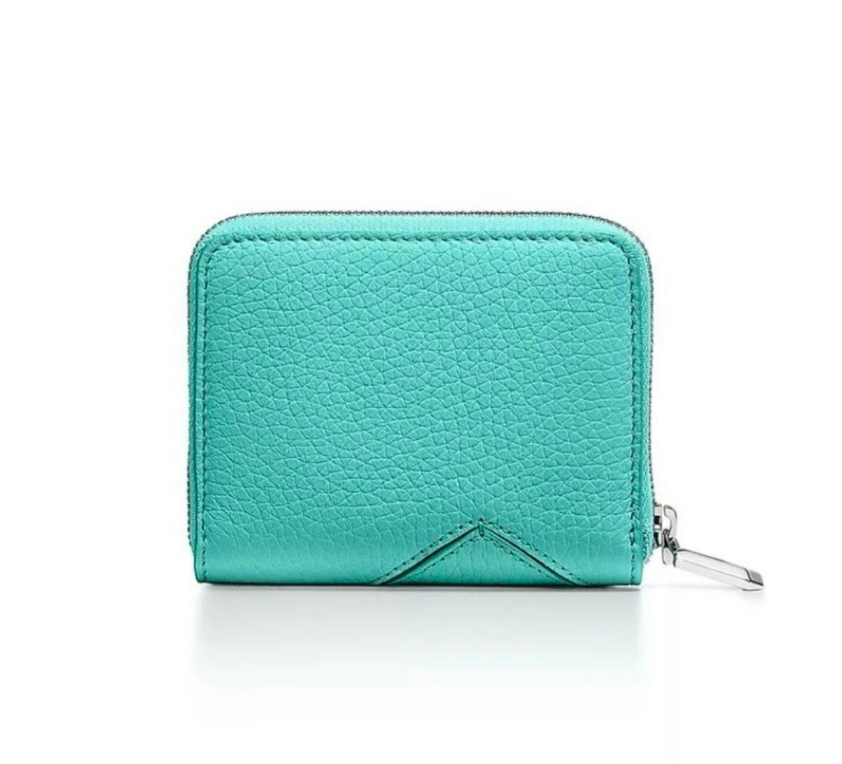Tiffany & Co. Aqua Leather Zip Wallet | Mercari
