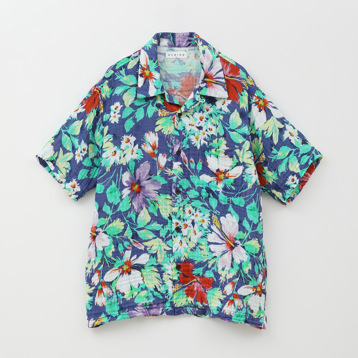 クレープガーゼ アロハシャツ（RTS18885）-UCHINO-men（メンズ