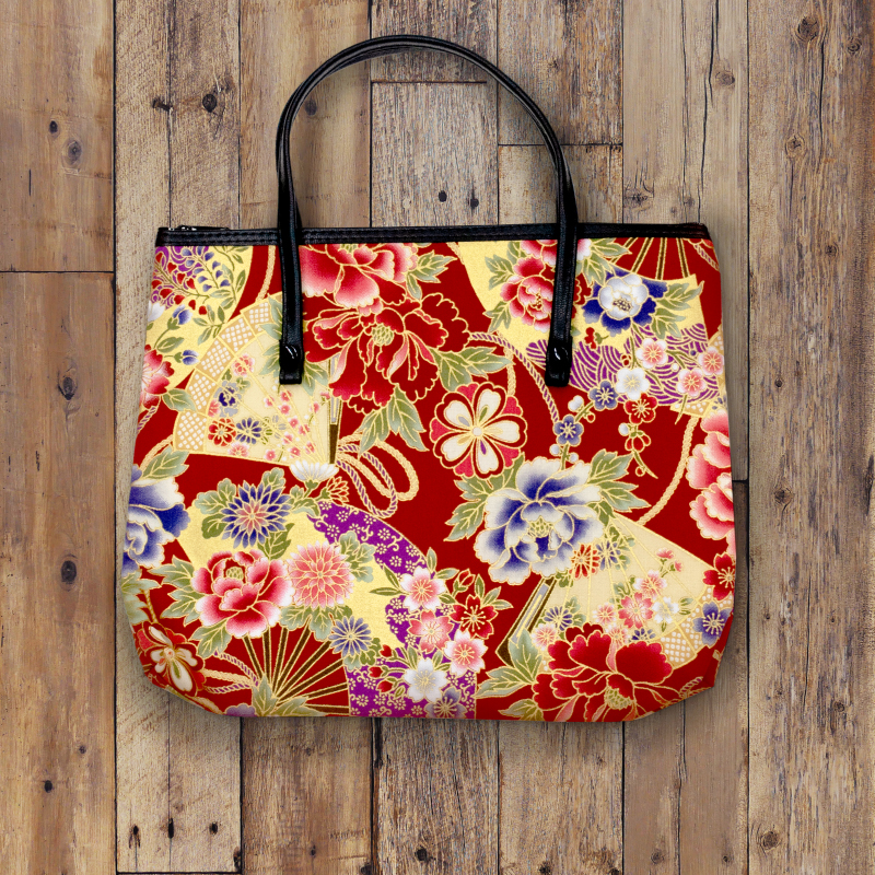 和柄 四角手提げバッグ 色柄アソート ウエダウェブ
