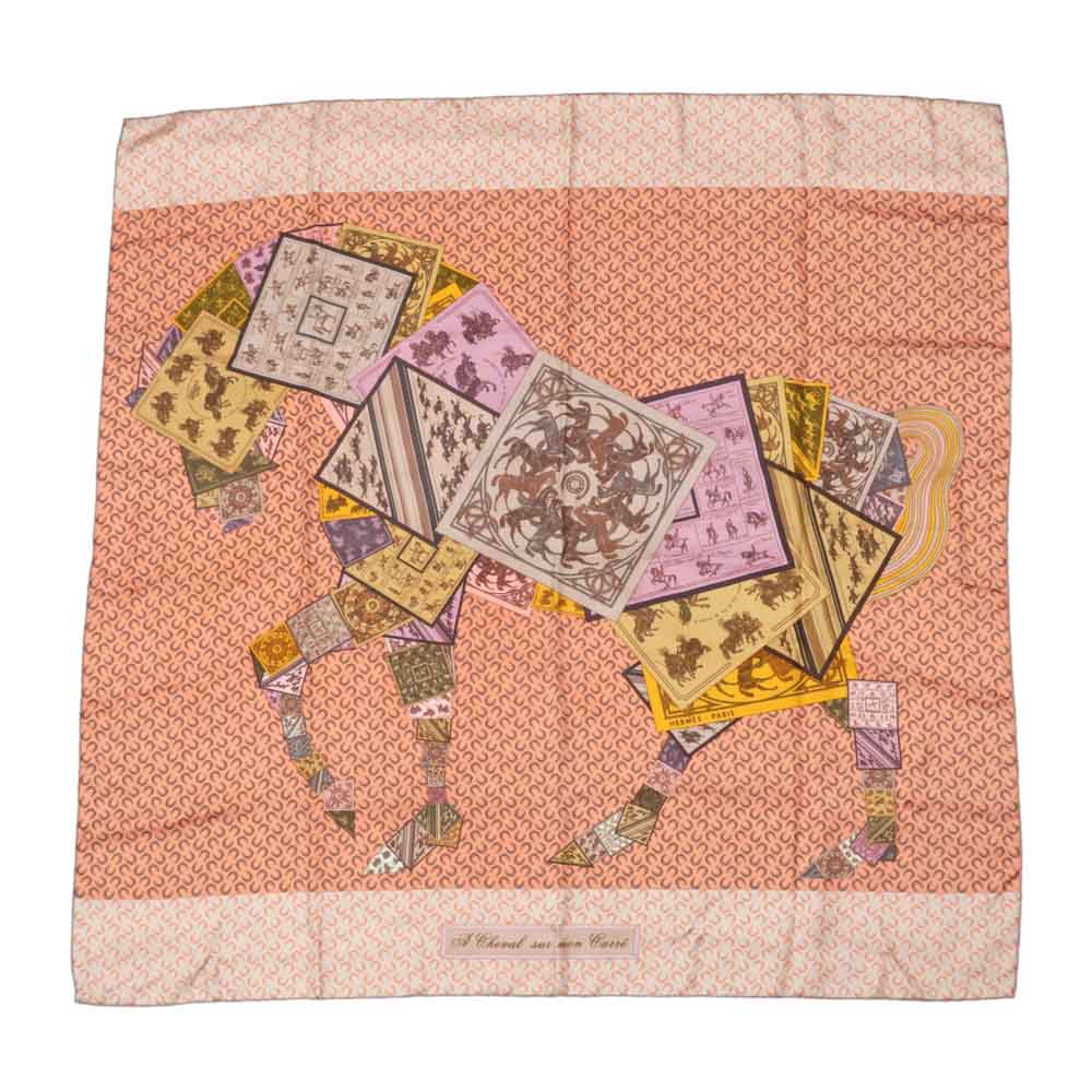 名東】【HERMES】エルメス カレ90 スカーフ Cheval sur mon Carre