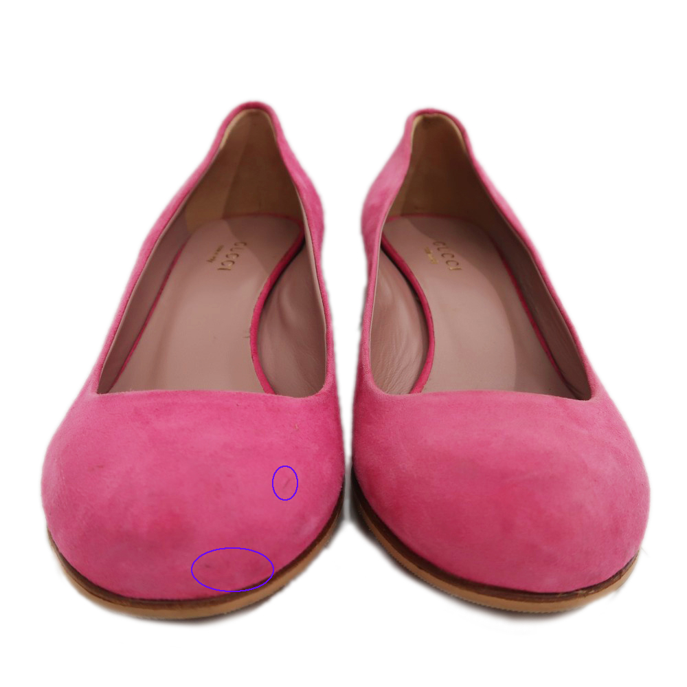 名東】【GUCCI】グッチ バンブーヒール パンプス ピンク スエード