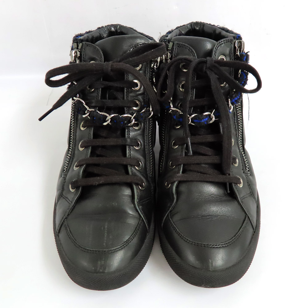 名古屋】【CHANEL】シャネル ハイカット スニーカー チェーン ダブル