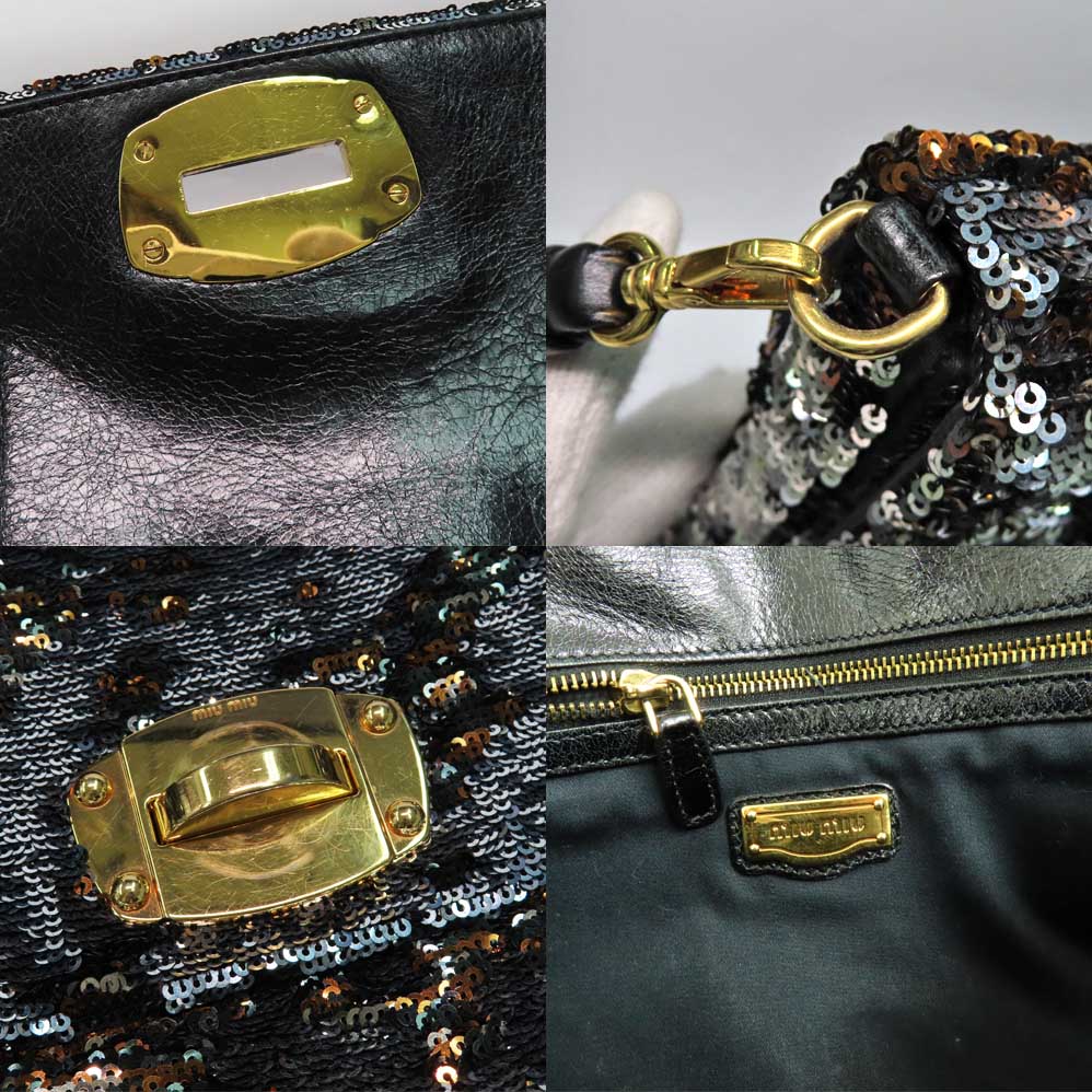 名古屋】【MIUMIU】ミュウミュウ スパンコール クラッチバッグ