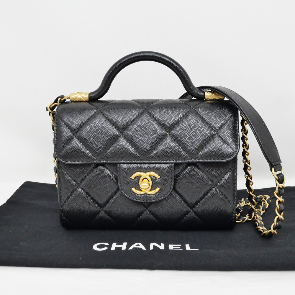 名東】【CHANEL】シャネル トップハンドル ミニフラップバッグ