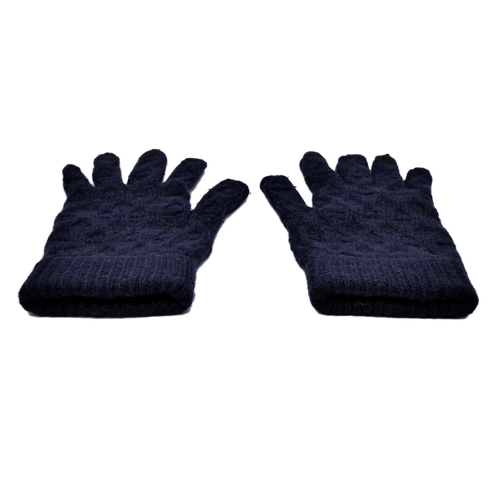 名東】【HERMES】エルメス 手袋 トリ マイヨン グローブ ネイビー S