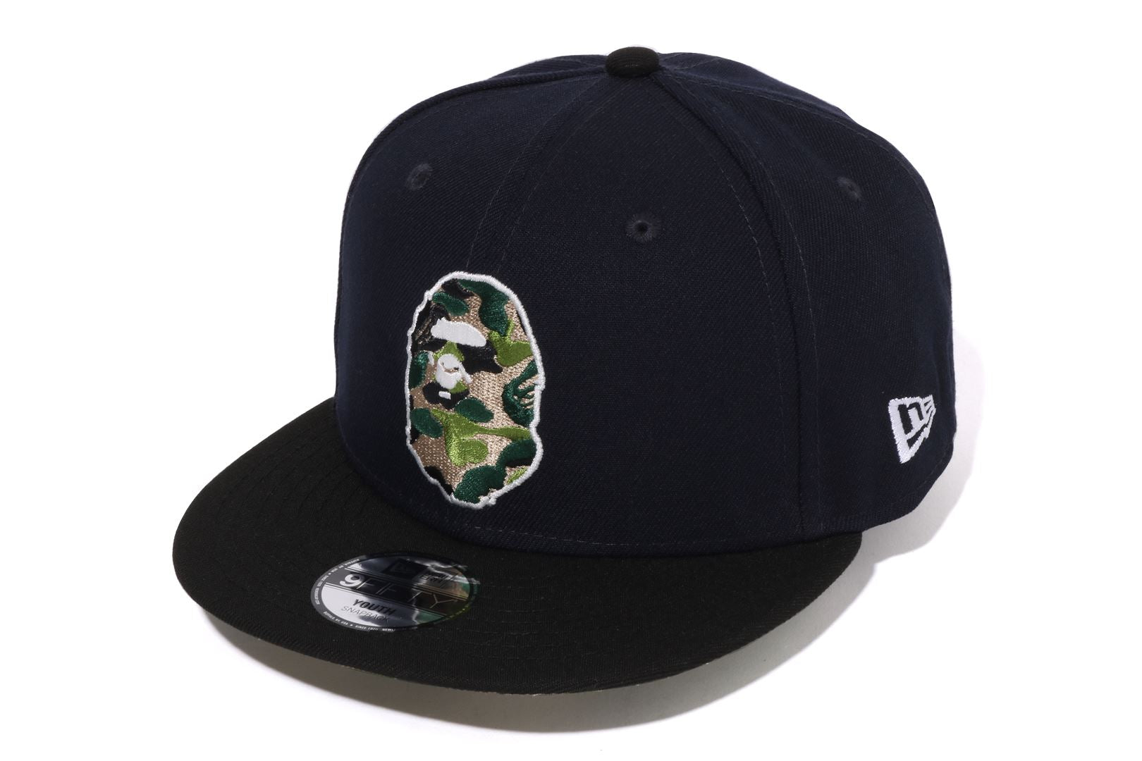 A BATHING APE® Kids Abc Camo Ape Head New Era 9fifty Cap | Bape