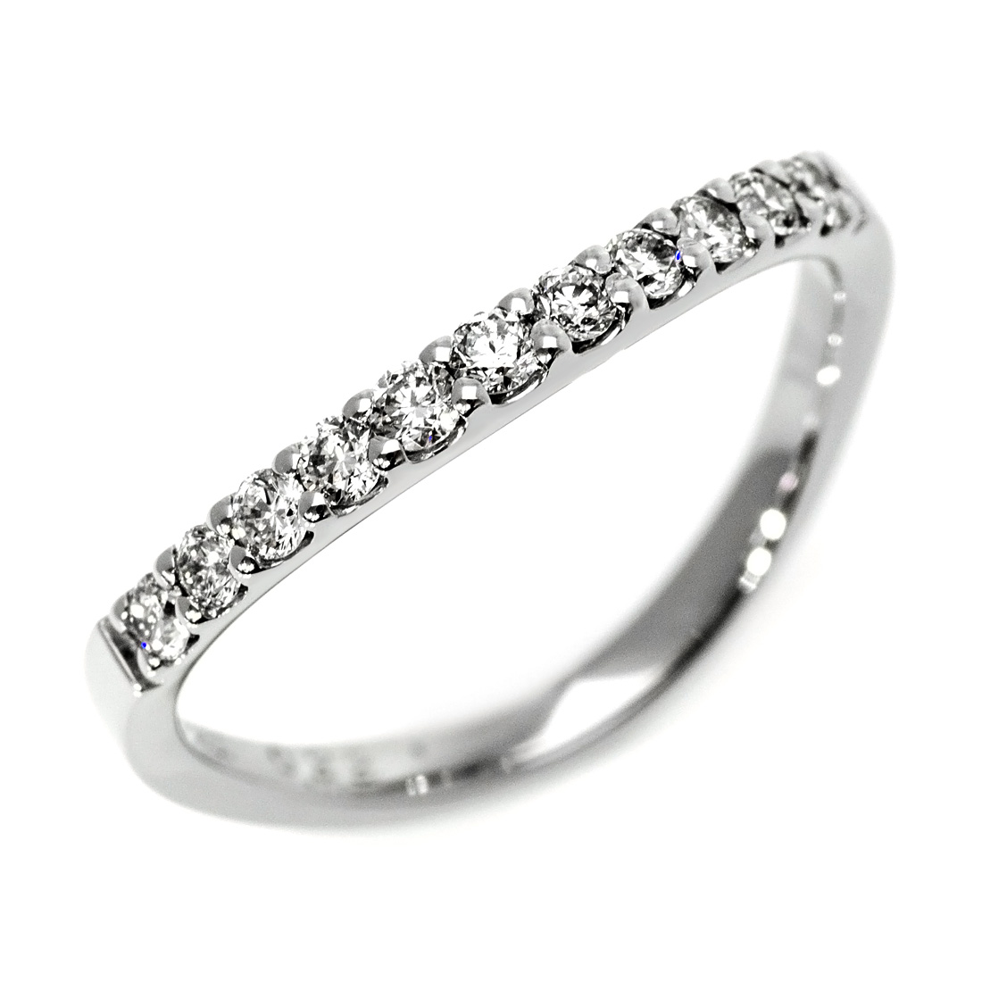 PT950 ハード ダイヤモンド 0.15ct カーブ エタニティ リング[商品番号