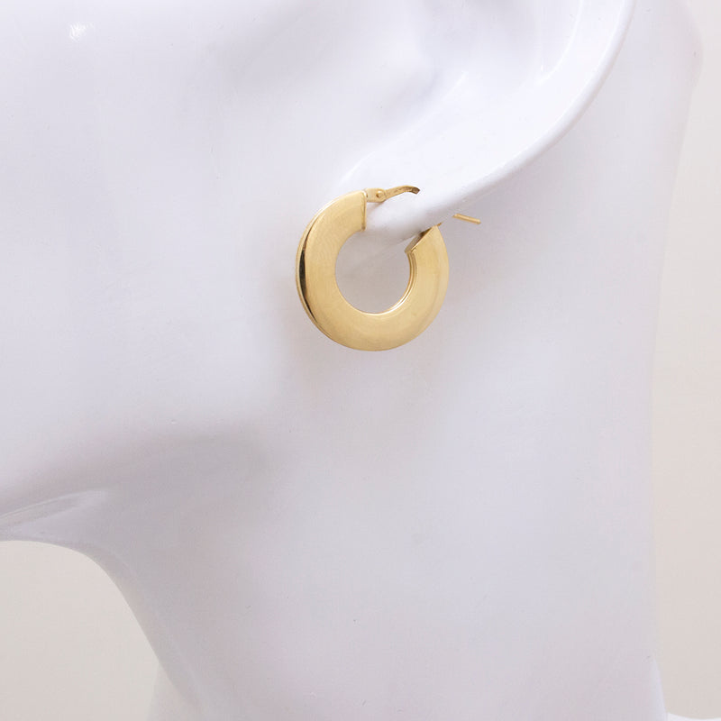 UNOAERRE K18イエローゴールドポリッシュフープピアス 29455 | UNOAERRE