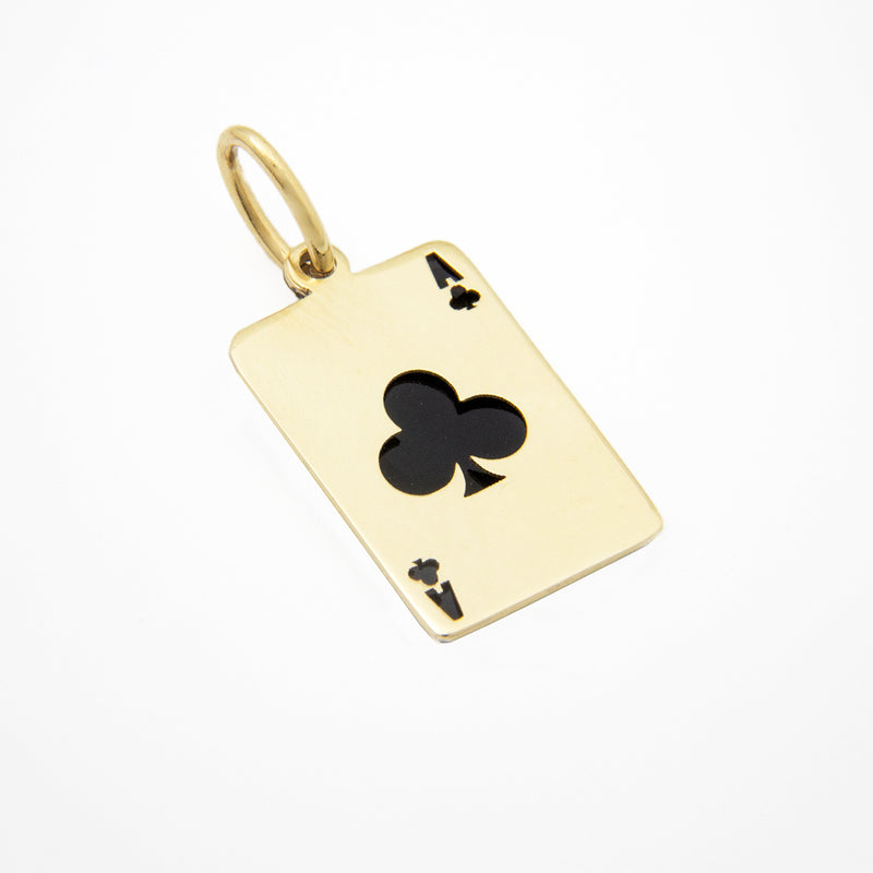 UNOAERRE K18イエローゴールドトランププレートペンダントトップ 27819